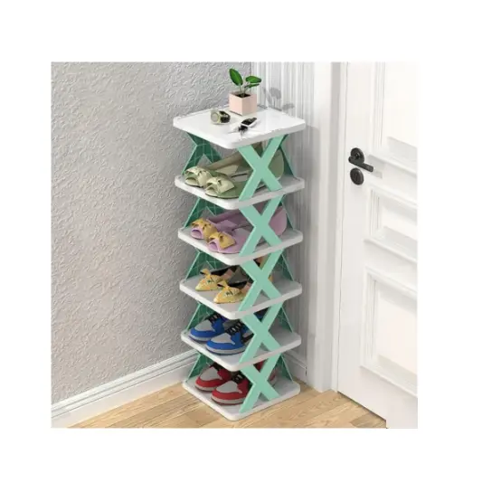 ABS 5 Layers Foldable Shoe Cabinet - Teal